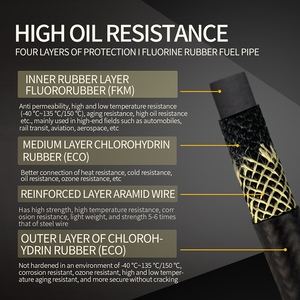 고성능 맞춤형 불소 고무 연료 오일 호스 - Product Image 3
