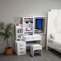 Miroir de coiffeuse extensible avec éclairage LED, minimaliste, sur pied, meuble de chambre à coucher pour hôtel, hôpital, salle de bain