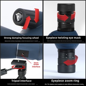 تلسكوب تكبير 25-75x عالي الدقة رؤية ليلية منخفضة الإضاءة للمناظر الطبيعية وتصوير الطيور أحادي العين - Product Image 3