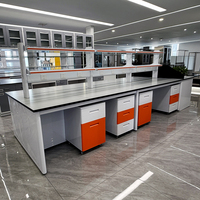 Meubles de laboratoire, banc de laboratoire central, armoire chimique en acier, design moderne, usage commercial pour les écoles et les hôpitaux