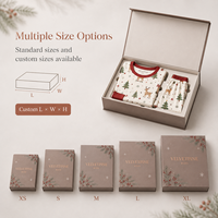 Boîte magnétique de Noël personnalisée avec logo pour vêtements de fête, finition mate, étui rigide en papier, OEM