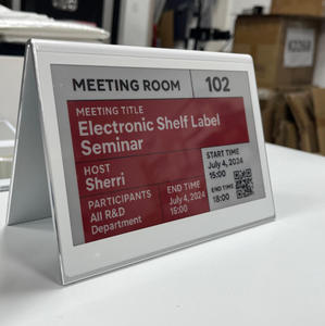 E-Paper Desk Nameplate / Name Tag 7.5 Inch Double-<b>Sided</b> 3 Color Screen Intelligent Electronic <b>Table</b> Sign Conference System - Product Image 1