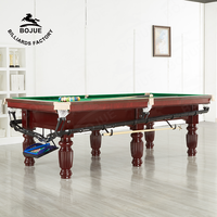 Table de billard/snooker Bojue X5 01 en bois massif avec coussinets en cuir 2-en-1, style américain moderne, 7/8/9 pieds, garantie 3 ans - Vente chaude