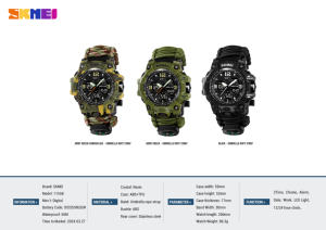 SKMEI 1155B orologio digitale <span class=keywords><strong>sport</strong></span> analogico orologio da polso 50m impermeabile ombrello corda cinturino personalizzato il tuo logo - Product Image 3