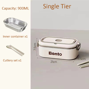 微波加热不锈钢3层防漏绝缘便携式1/<span class=keywords><strong>2</strong></span>/3层饭盒可拆卸分隔器便当盒 - Product Image 5