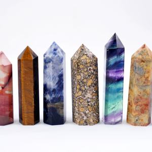 Commercio all'ingrosso naturale curativo di pietra intaglio artigianato materiale misto punto torre obelischi per la decorazione domestica - Product Image 5