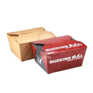 HAPPYPACK disposable kraft paper box take away food box packaging noodle box food container folding cartons free sample