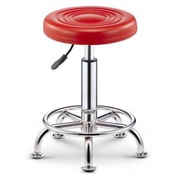 Chaise de barbier EKL, tabouret ergonomique en métal réglable en hauteur avec dossier, rotation à 360 degrés, design portable