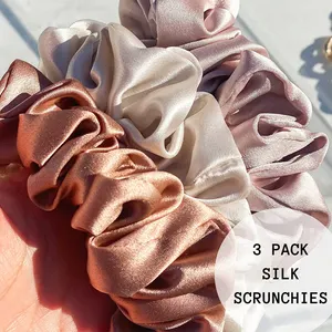 new arrival Pure Silk 16mm 1cm small scrunchies Factory Price Fashionable scrunchies hair ties silk