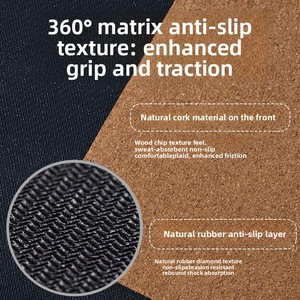 Tapis de yoga en liège durable, 5 mm d'épaisseur, base en caoutchouc naturel antidérapante, pour débutants, non toxique, inodore, écologique, avec sangle de transport - Product Image 2