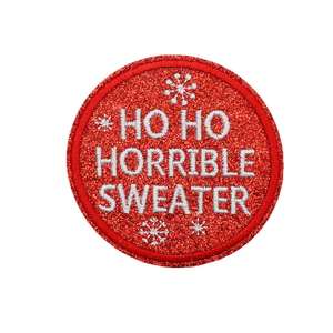 New Glitter Leather Embroidery <b>Iron</b> on Christmas Reindeer Thanksgiving Patch for Clothes Hat Decorations - Product Image 5