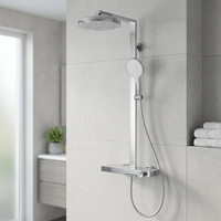 Kit de robinetterie de douche chromé haut de gamme, distributeur d'eau 3 voies, pulvérisateur supérieur haute pression, mitigeur de salle de bain à main