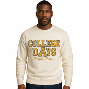 Sudadera de Cuello Redondo Neutral de Estilo Universitario, Bordado Premium de Chenilla, Inspirada en Alpha, Ropa Universitaria Vintage - Product Image 1