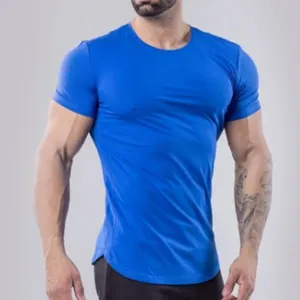 定制速干男士健身房透气氨纶弹性不易破顶t恤