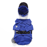 Conjunto de Disfraz Divertido para Perro con Sombrero y Esposas, Uniforme Azul de Poliéster para Perros Pequeños, Disfraz para Fiesta de Halloween
