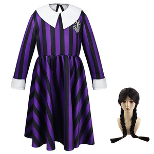 Vestido de media longitud con solapa para niñas, disfraz de cosplay, primavera 2023, edad de 8 a 13 años, conjunto de uniforme de tela, juego de rol, anime - Product Image 5