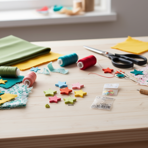 Accessorio in Legno a Forma di Stella Ilan 30mm 7 Pezzi Decorazione Artigianale Colorata - Product Image 2