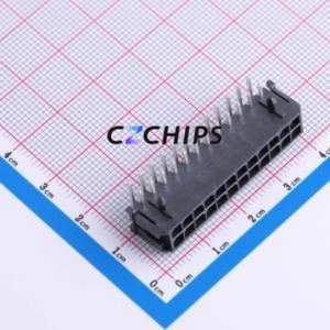 430452401 Wire-to-Board Pin Header Bent Lead Through Hole Connector 2x12P 3mm Right Angle Insert Micro-Fit (MX 3.0) - Product Image 1