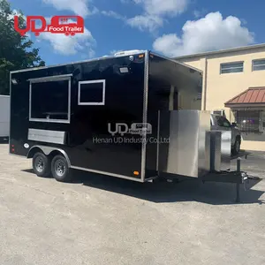 CE验证小型迷你食品车4米5米食品拖车冷藏拖车食品推车移动自助餐厅待售