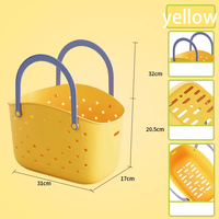 Panier de rangement pour salle de bain avec poignée - Organisateur portable multifonctionnel rectangulaire en plastique PP pour le rangement des articles de toilette en dortoir