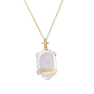 Collar de <span class=keywords><strong>Tarot</strong></span> con Patrón de Cristal Transparente, Collar Vintage de <span class=keywords><strong>Tarot</strong></span> con Sol y Luna, Cadena Delicada para Suéter, Color 18K con Preservación - Product Image 5