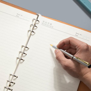 A4 B5 Kích Thước Biểu Tượng Tùy Chỉnh PU Da Kinh Doanh Tài Liệu Tổ Chức Tập Tin Thư Mục 6 Vòng Chất Kết Dính Padfolio Danh Mục Đầu Tư Máy Tính Xách Tay Cho Phụ Nữ - Product Image 3