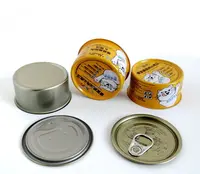 Round Metal Tin Can for Sardine Caviar Packaging, 3 oz