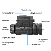 Monoculaire tactique pour casque HNVG50, vision nocturne numérique, objectif 20 mm, champ de vision 45°, 2560x1440 OLED, 40 Hz, mode sport, lecture vidéo