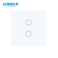 Interruptor Inteligente LIVOLO Estándar del Reino Unido de 2 Botones, Compatible con Alexa y Siri, UE 10A 250V, Panel de Vidrio, Interruptor Eléctrico de Pared