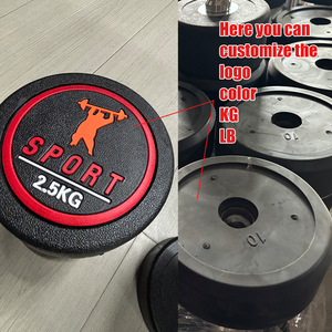 Haltères ronds YR en gros d'usine, haltères fixes de salle de sport, haltères en caoutchouc pour entraînement des bras, logo personnalisable - Product Image 2