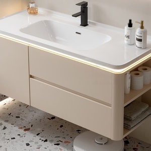Modern bathroom cabinet ceramic integrated basin smart <b>mirror</b> cabinet simple washstand hand wash basin bathroom cabinet - Product Image 6