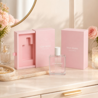 Boîte d'emballage personnalisée pour flacon de parfum, boîte à tiroir, doublure en éponge, matériaux recyclés, fermeture magnétique, impression de logo/marque, OEM&ODM