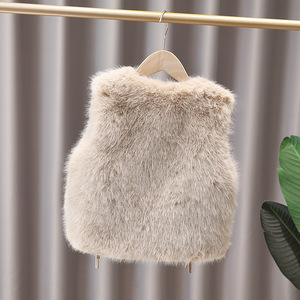Chaleco de Pelo Sintético para Bebé Niña, Estilo Coreano, Informal, para Primavera y Otoño, Prenda Exterior para Niños - Product Image 4