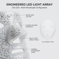 Équipement portable de soin de la peau à LED avec masque facial flexible et unité de contrôle électronique