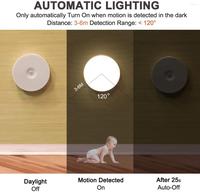 Lumière à détecteur de mouvement, rechargeable par USB, sans fil, autocollante, LED, lumière de nuit, design moderne ABS, 2700K, blanc chaud doux, 40000 heures