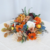 Ramo de Novia Tradicional Romántico Europeo, Ramo de Flores Artificiales de Seda Extra Grande Profesional para Decoración del Hogar y Accesorio de Fotografía