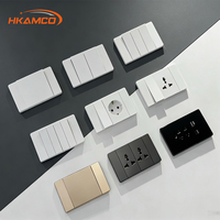 HKAMCO 146 Interruptor de Pared Modular Inteligente, Enchufe Duradero de Fácil Instalación, Blanco, Dorado Champán, Gris Oscuro, Pedido al por Mayor para Proyectos