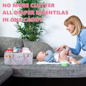 Pépinière bac de rangement panier Portable support <span class=keywords><strong>Table</strong></span> <span class=keywords><strong>à</strong></span> <span class=keywords><strong>langer</strong></span> voiture bébé douche cadeaux Caddy organisateur poignée Portable sac fourre-tout - Product Image 3