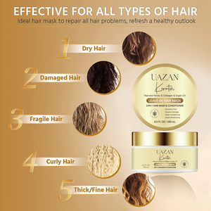 Masque capillaire sans rinçage au kératine et <span class=keywords><strong>miel</strong></span> naturel <span class=keywords><strong>en</strong></span> gros – Soin nourrissant, lissant et réparateur pour cheveux crépus - Product Image 4