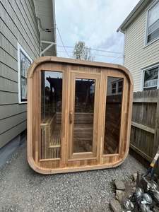 Sauna Cuadrada Personalizable OEM de Madera Sólida para Exteriores, para Relajación en el Hogar - Product Image 6