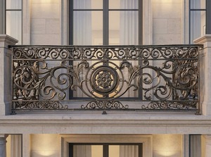 Rampe de balcon traditionnelle en fer forgé, main courante décorative en fonte, tube décoratif résistant à la rouille pour jardin, hôtel, villa - Product Image 4