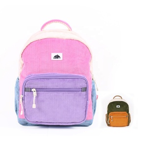 Changrong Custom Unisex School Backpack Kids Corduroy Bag with Fashionable Zipper Closure