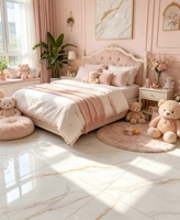 Carrelage en porcelaine blanc brillant 750x1500mm avec des veines de marbre gris doré doux, carrelage émaillé effet marbre poli pour salon