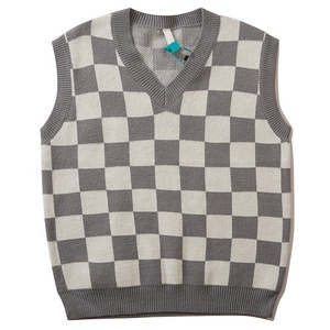 Gilet en maille Jacquard pour hommes, chandail personnalisé en coton tricoté pour adolescents, offre spéciale - Product Image 1