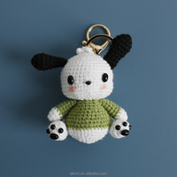 Porte-clés pendentif chien en crochet fait main, mignon et tendance, objet décoratif Kawaii