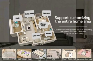 Alfombra de Cocina Ecológica con Diseño de Dibujos Animados en Forma de Abanico, Absorbente, Antideslizante, Lavable, de 3mm de Grosor, Resistente a la Suciedad, de Diatomita - Product Image 6