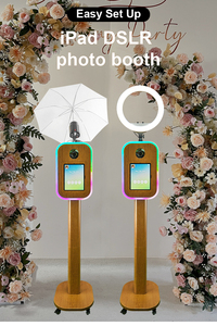 Cabina de Fotos Portátil Vintage de Fácil Montaje con Acabado de Madera para Bodas y Fiestas, Compatible con DSLR, Selfies y iPad - Product Image 3