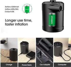 Factory Low MOQ Customized Free LOGO Electric Rechargeable <strong>Mini</strong> Air Pump 5200mAh Portable Camping <strong>Pool</strong> Swimming Ring Vacuum Bag - Product Image 4