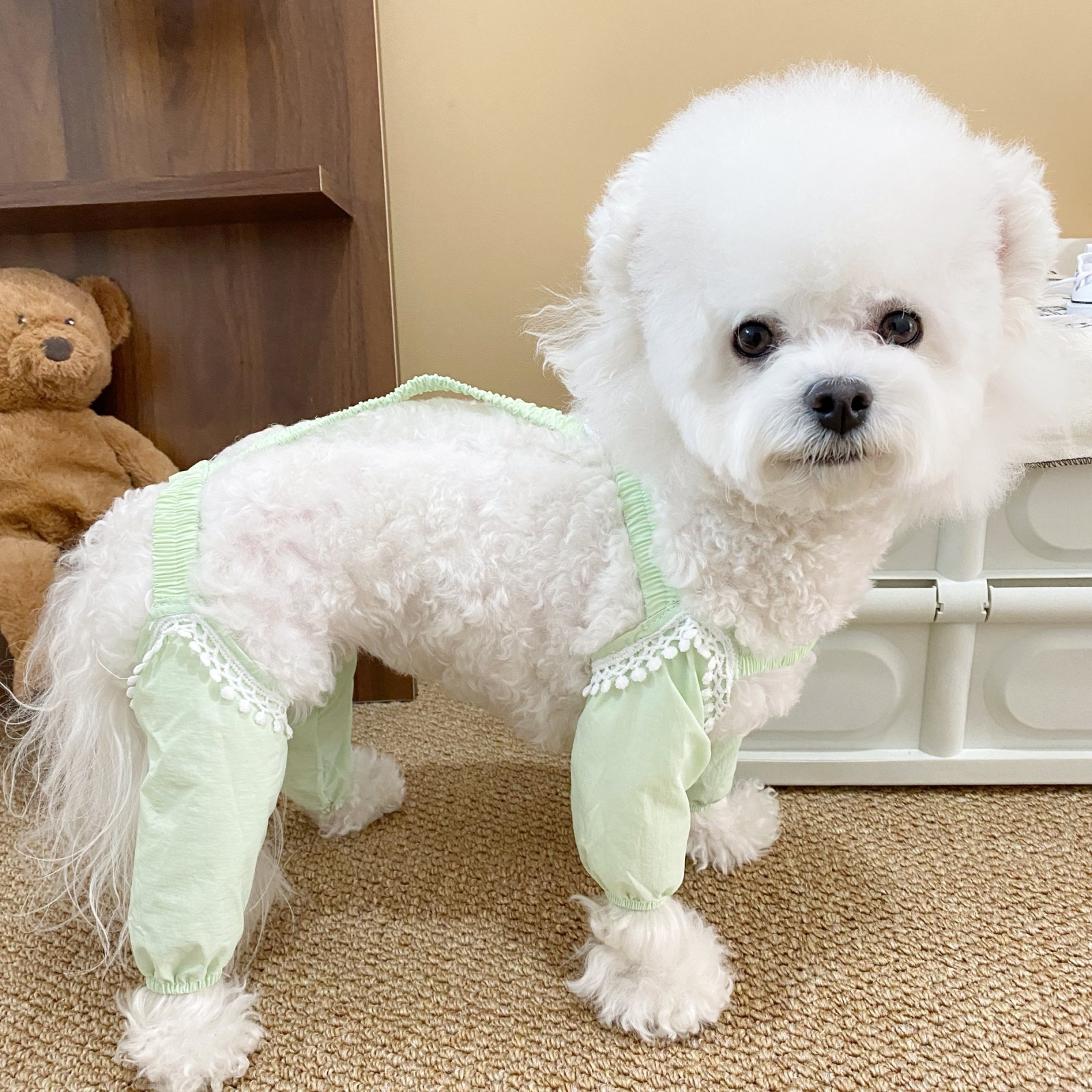 Green dustproof pants