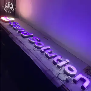 Shop Name Business Signs Indoor Outside Sign Letters Metallic Led Letter Design Storefront 3D Lighting Led Channel Letters Signs